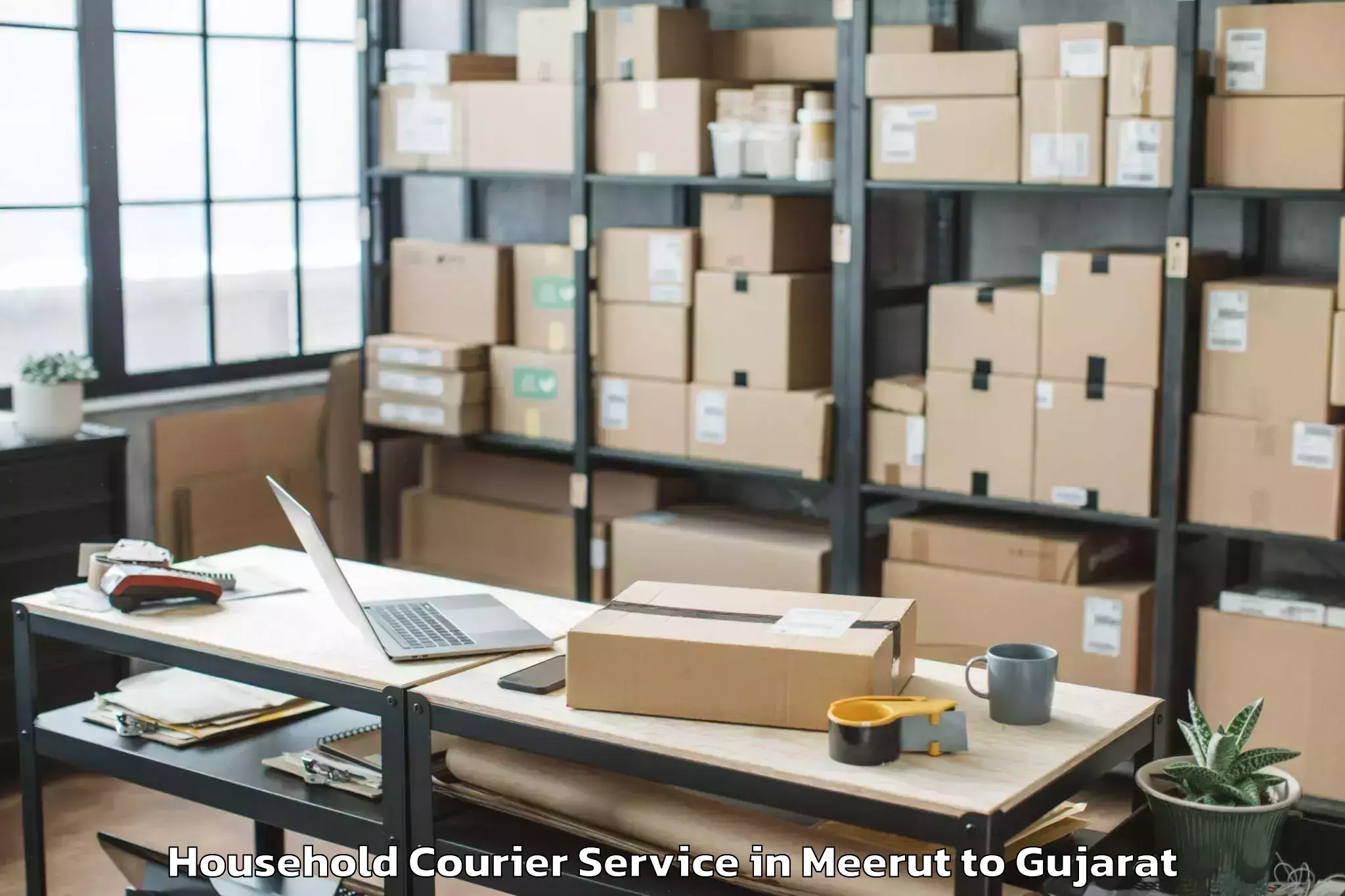 Trusted Meerut to Talaja Household Courier